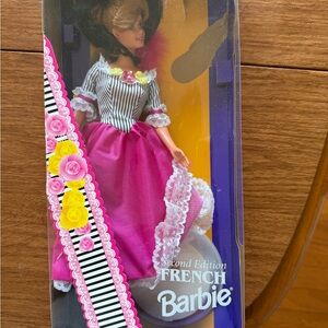 Mattel French Barbie Doll - Pink and White